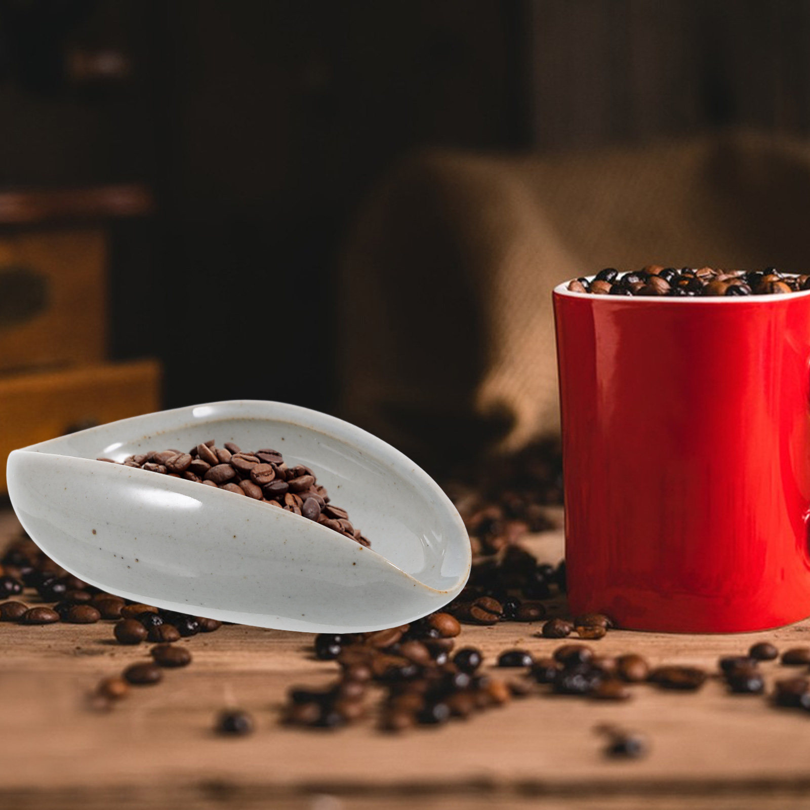 Coffee Tea Leaf - Ceramic Coffee Bean Dosing Tray Multi-Function