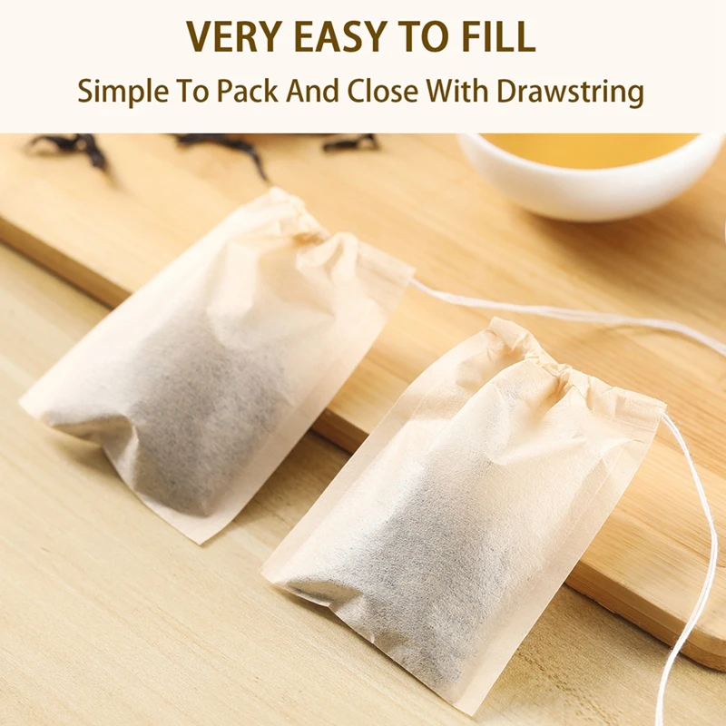 100Pcs Teabags with Drawstring - đánh giá và giá Coffee Tea Leaf