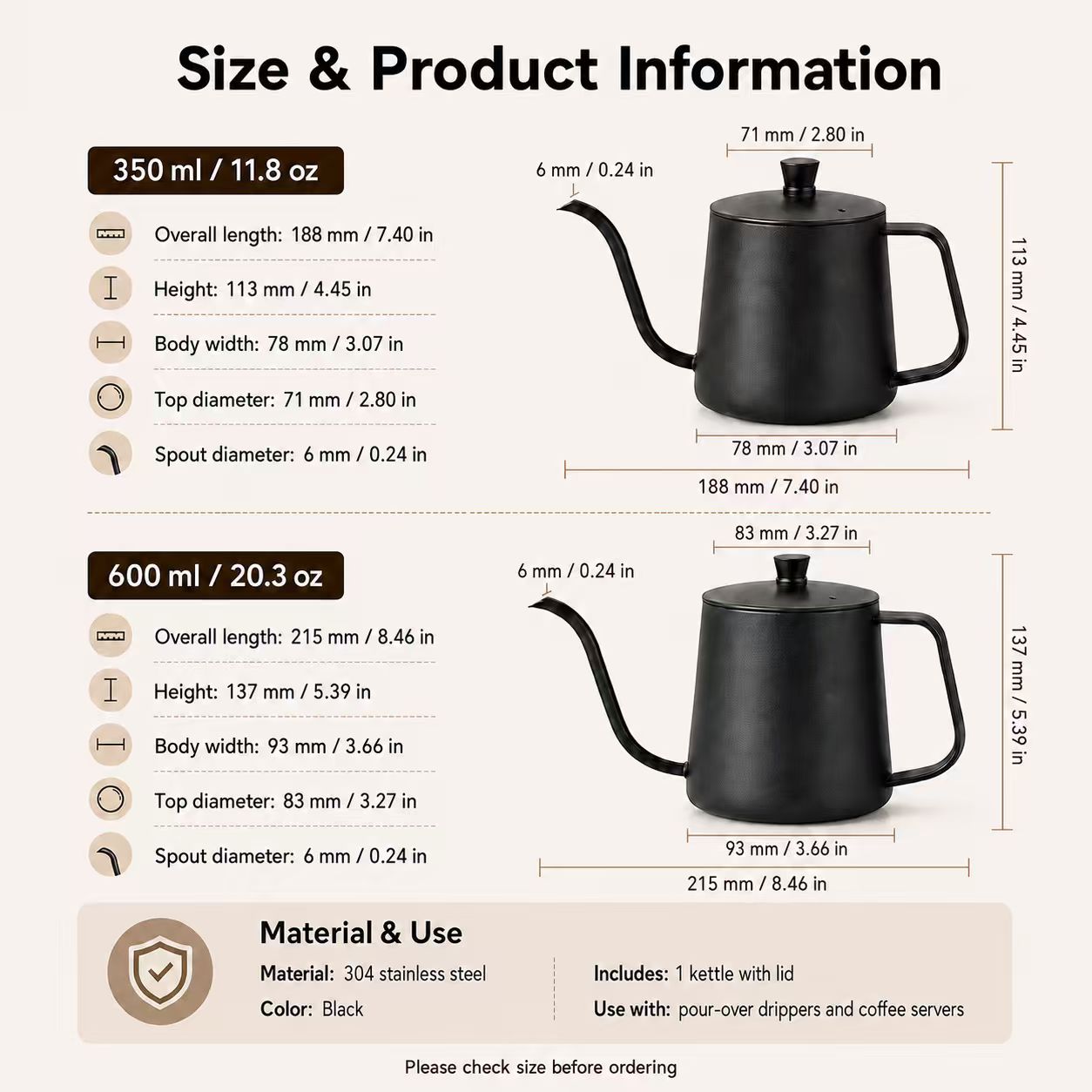 304 Stainless Steel Coffee Pot - đánh giá và giá Coffee Tea Pot
