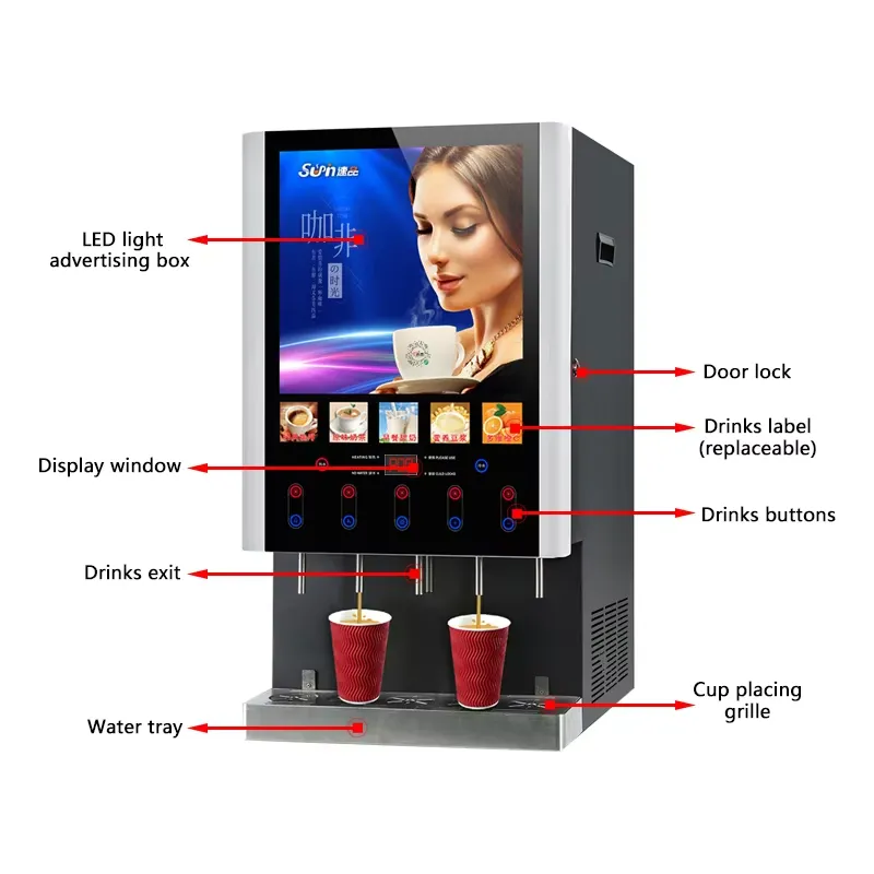 for 50SCW-12L Iced Coffee Vend - đánh giá và giá Coffee Tea Vending Machine For Office