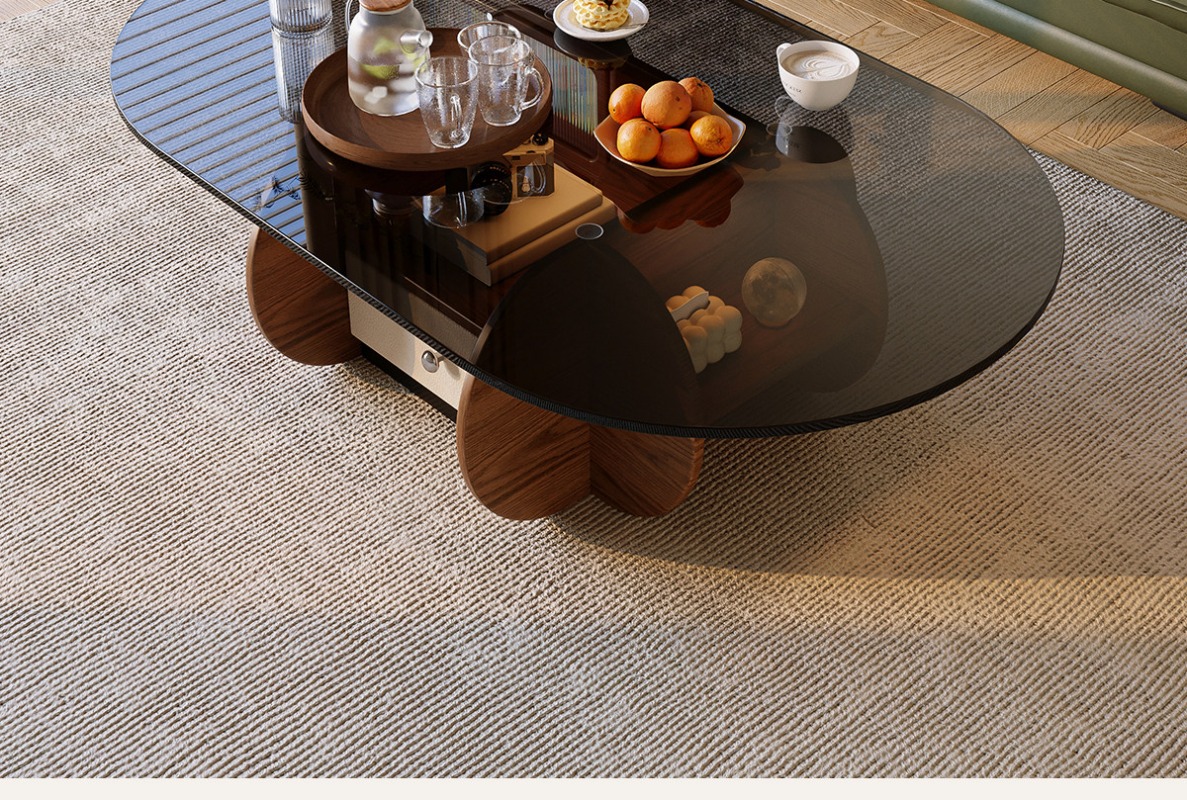 Small niche oval solid wood co - đánh giá và giá Young Tea Coffee