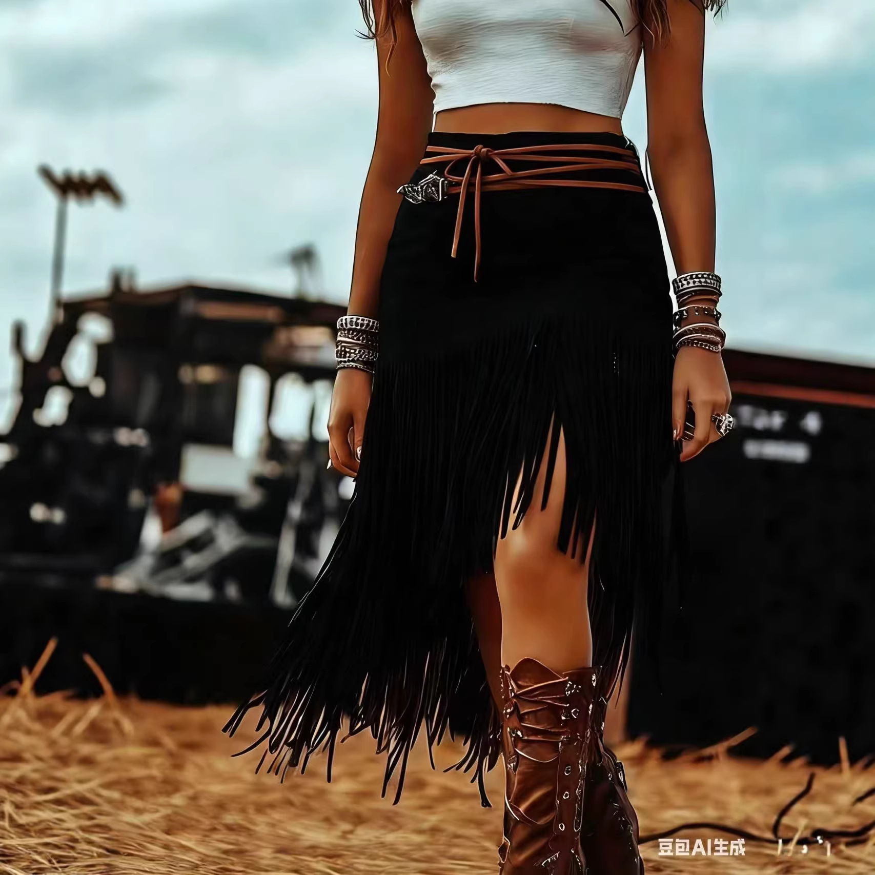 Coffee Fringe Midi Skirt Women - đánh giá và giá Coffee Tea Weight Loss
